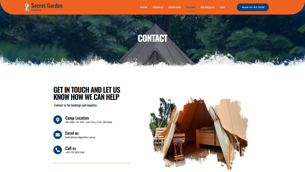 Contact Secret Garden Camping Bontida | Get In Touch